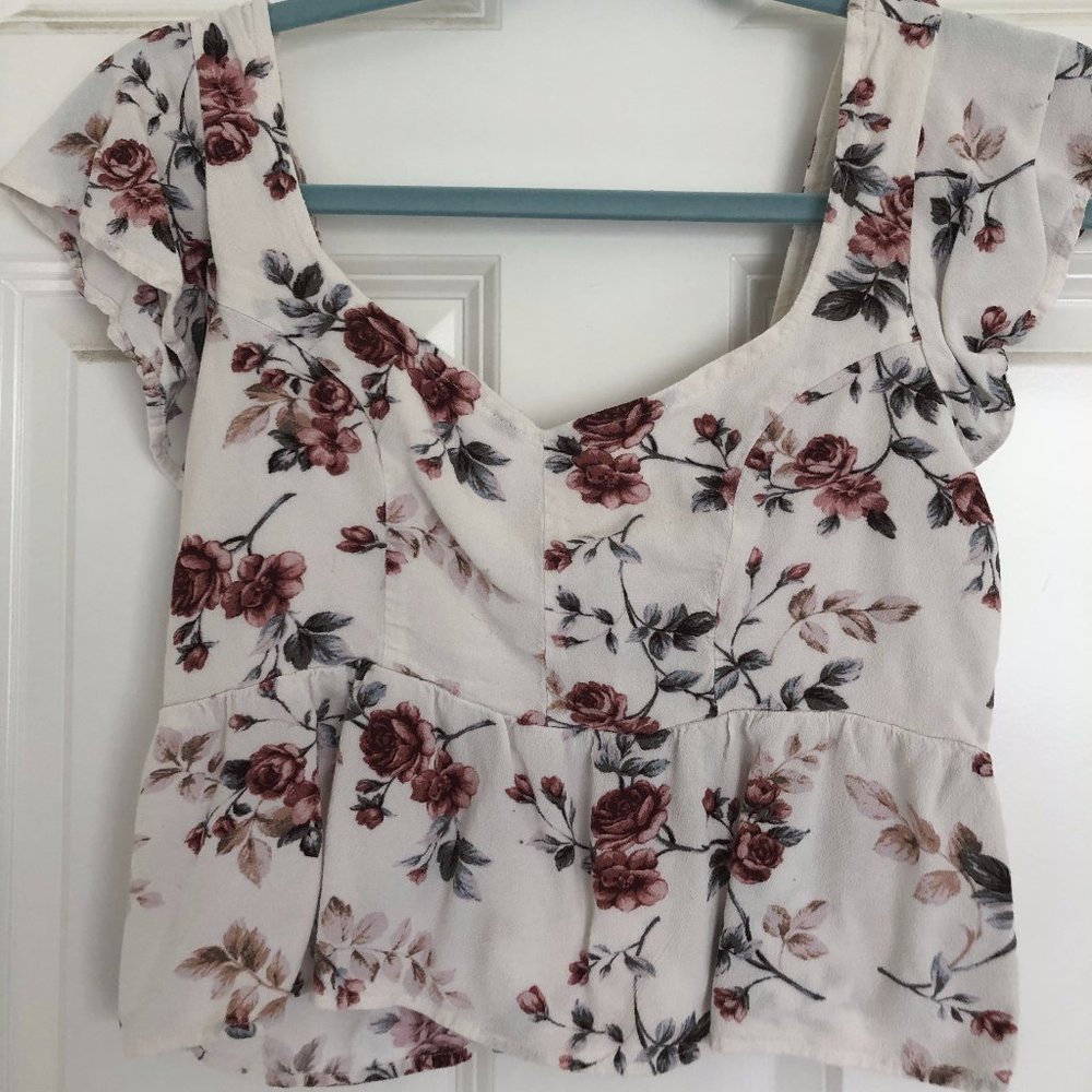 Ruffled Smocked Crop Top